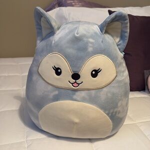 NWOT original SQUISHMALLOWS ‎ Cute Blue and Cream Plush Toy 11” by 12”